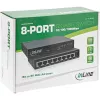 InLine Network Switch 8-Port, 1Gb/s, Desktop, Metal, fanless, shielded ports