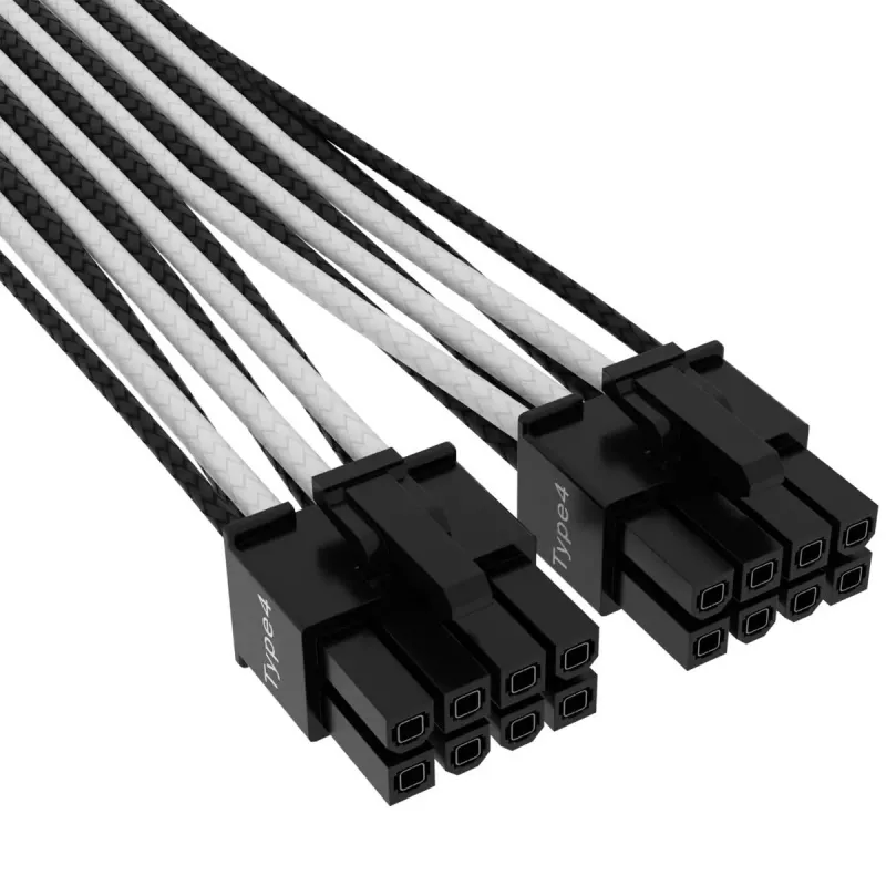 CORSAIR Premium Individually Sleeved 12+4pin Pci-e Gen 5 12vhpwr 600w Cable Type 4 Black/white