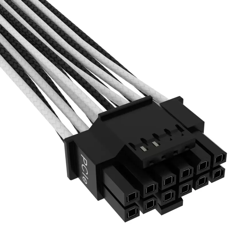 CORSAIR Premium Individually Sleeved 12+4pin Pci-e Gen 5 12vhpwr 600w Cable Type 4 Black/white