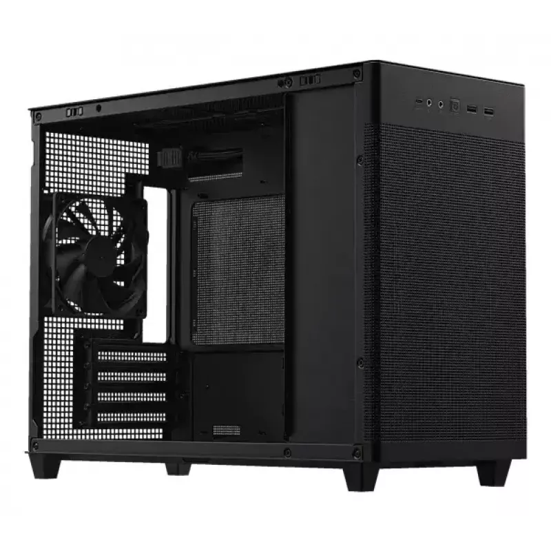 PC case ASUS Prime AP201 MicroATX Mini Tower Black — supports microATX, max GPU 338 mm, CPU cooler height 170 mm, 3x 3.5 inch bays, USB-A 2x, USB-C 1x