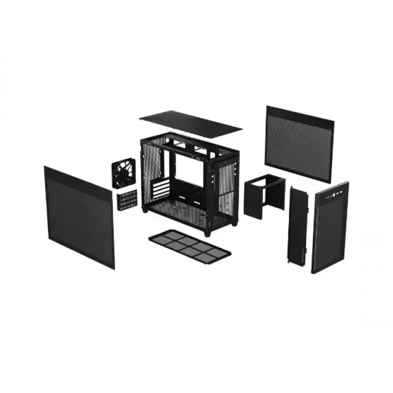 PC case ASUS Prime AP201 MicroATX Mini Tower Black — supports microATX, max GPU 338 mm, CPU cooler height 170 mm, 3x 3.5 inch bays, USB-A 2x, USB-C 1x