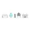 Keyboard switches GLORIOUS Lynx Linear Mechanical Switches — 36 pcs, polycarbonate, cyan translucent