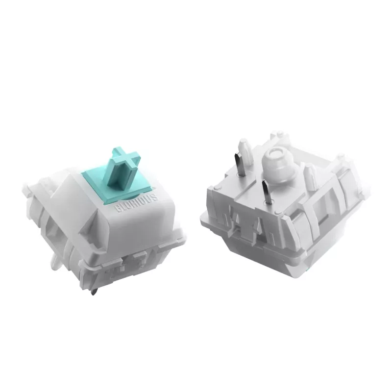 Keyboard switches GLORIOUS Lynx Linear Mechanical Switches — 36 pcs, polycarbonate, cyan translucent