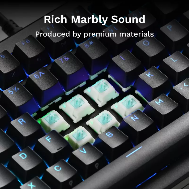 Keyboard switches GLORIOUS Lynx Linear Mechanical Switches — 36 pcs, polycarbonate, cyan translucent