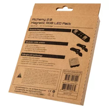 Computer case light kit BITFENIX Alchemy 2.0, universal chassis, 12V, 5.04W, 2 pcs, 10mm x 0.5m, black/white