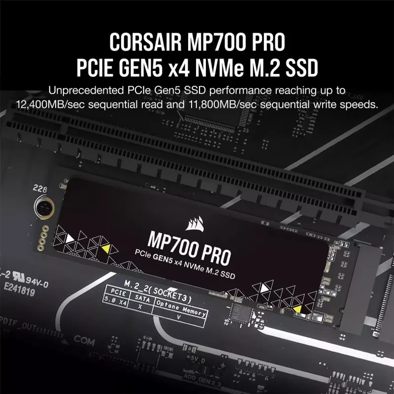 SSD disk 2TB CORSAIR M.2 PCI-E NVMe Gen5 MP700 PRO retail