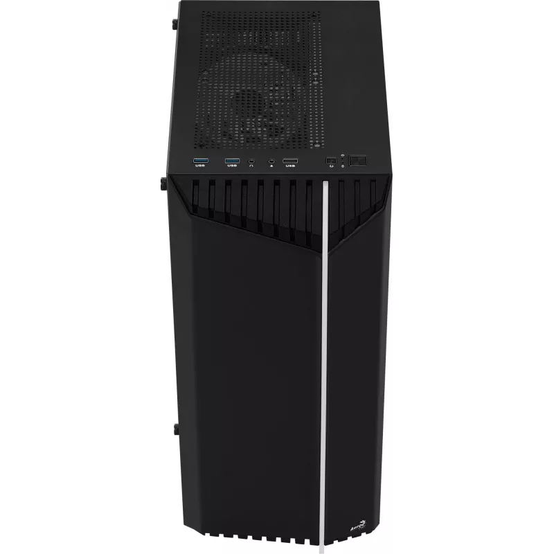 PC case AEROCOOL Bionic Midi Tower — ATX, tempered glass, 3.5“x2 / 2.5”x4 bays, up to 297 mm GPU, 158 mm CPU cooler, blue LED