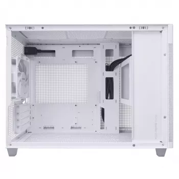 PC Case ASUS Prime AP201 MicroATX Mini Tower White — supports microATX, up to 338 mm GPU, 3×3.5 inch + 1×2.5 inch drives, USB-A 3.2 Gen1×2, USB-C 3.2 Gen2×1