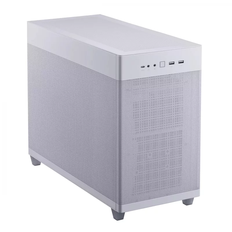 PC Case ASUS Prime AP201 MicroATX Mini Tower White — supports microATX, up to 338 mm GPU, 3×3.5 inch + 1×2.5 inch drives, USB-A 3.2 Gen1×2, USB-C 3.2 Gen2×1