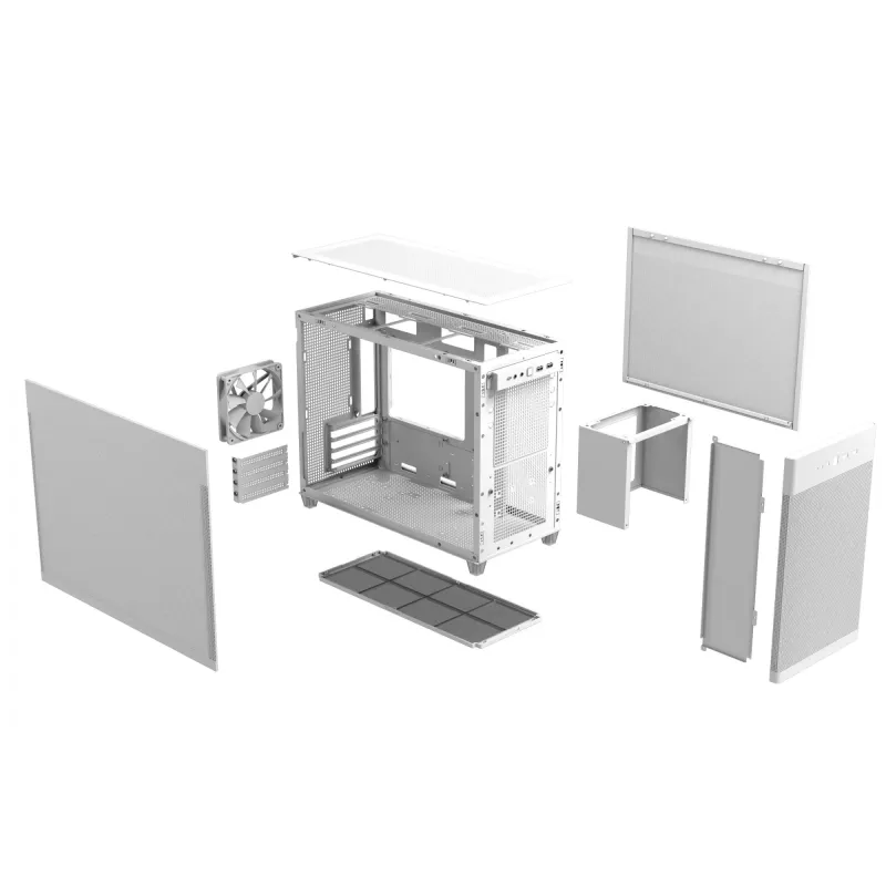 PC Case ASUS Prime AP201 MicroATX Mini Tower White — supports microATX, up to 338 mm GPU, 3×3.5 inch + 1×2.5 inch drives, USB-A 3.2 Gen1×2, USB-C 3.2 Gen2×1