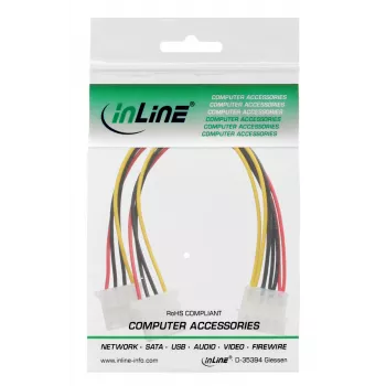 InLine Internal Power Y-Cable 1x 5.25 inch Molex / 2x 5.25 inch Molex 0.20m