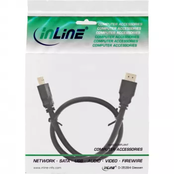InLine HDMI cable, High Speed HDMI Cable, M/M, black, golden contacts, 1.5m