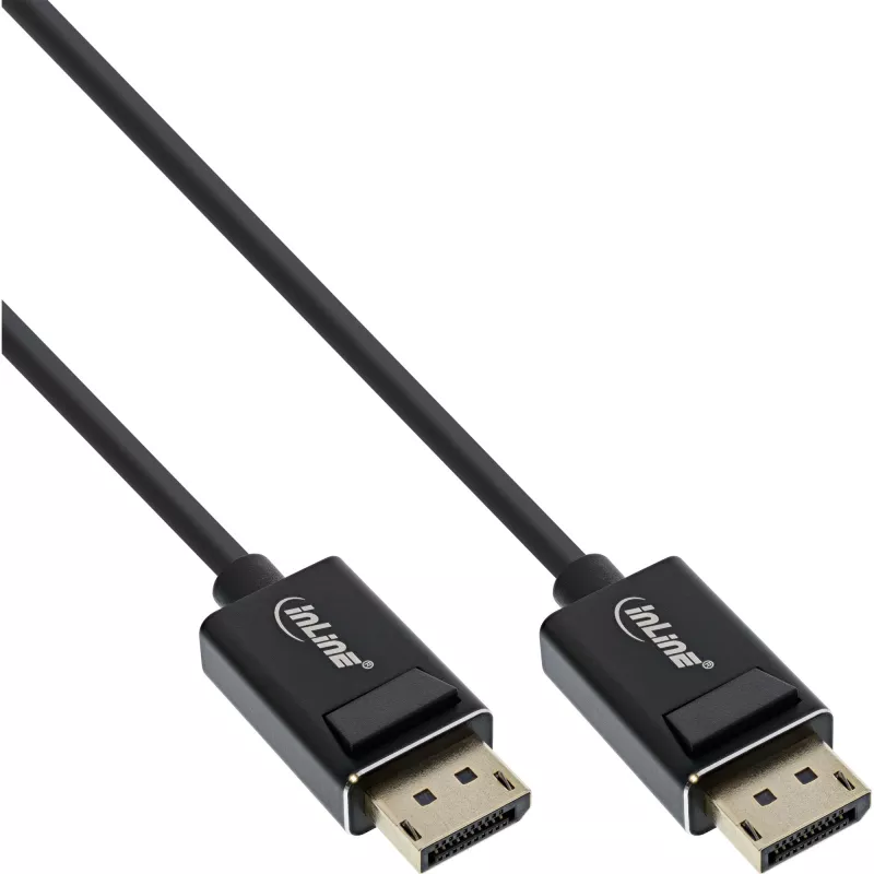 InLine DisplayPort 2.0 cable, 8K4K UHBR, black, gold-plated contacts, 1m
