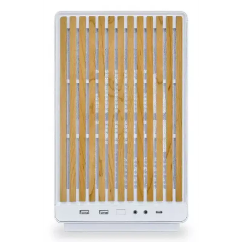 PC Case Lian Li A3-mATX Micro Tower White with Wood Accents — Micro-ATX/Mini-ITX, ATX/SFX/SFX‑L PSU support