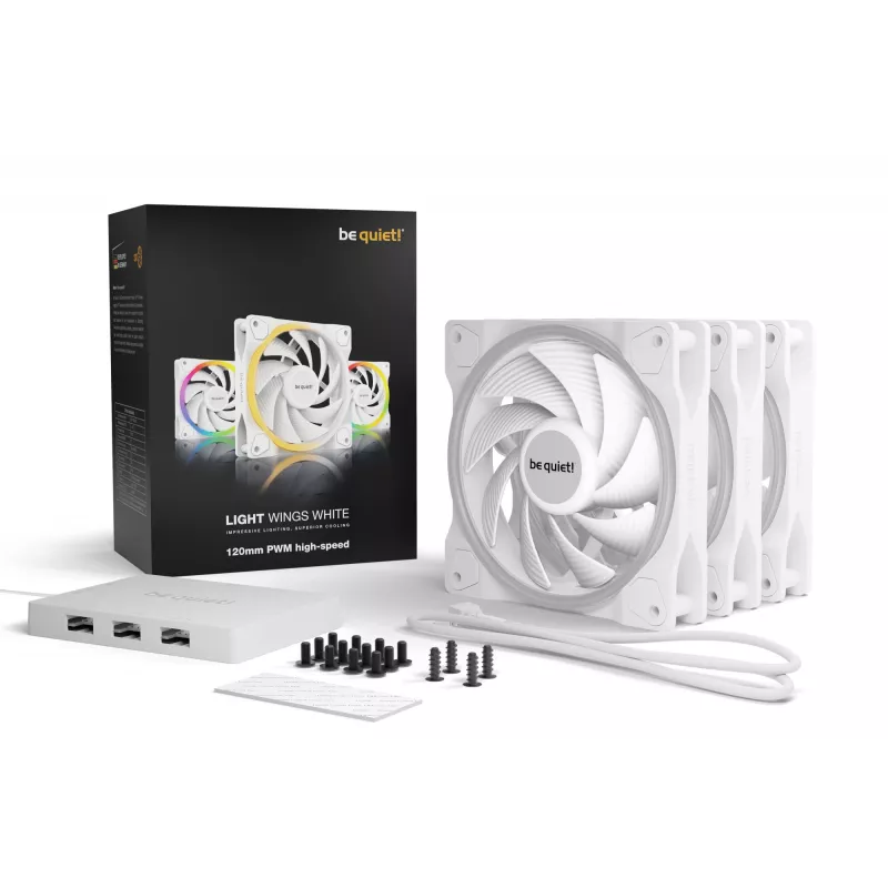 be quiet Light Wings White | 120mm PWM high-speed Triple-Pack Computer case Fan 12 cm 3 pc(s)