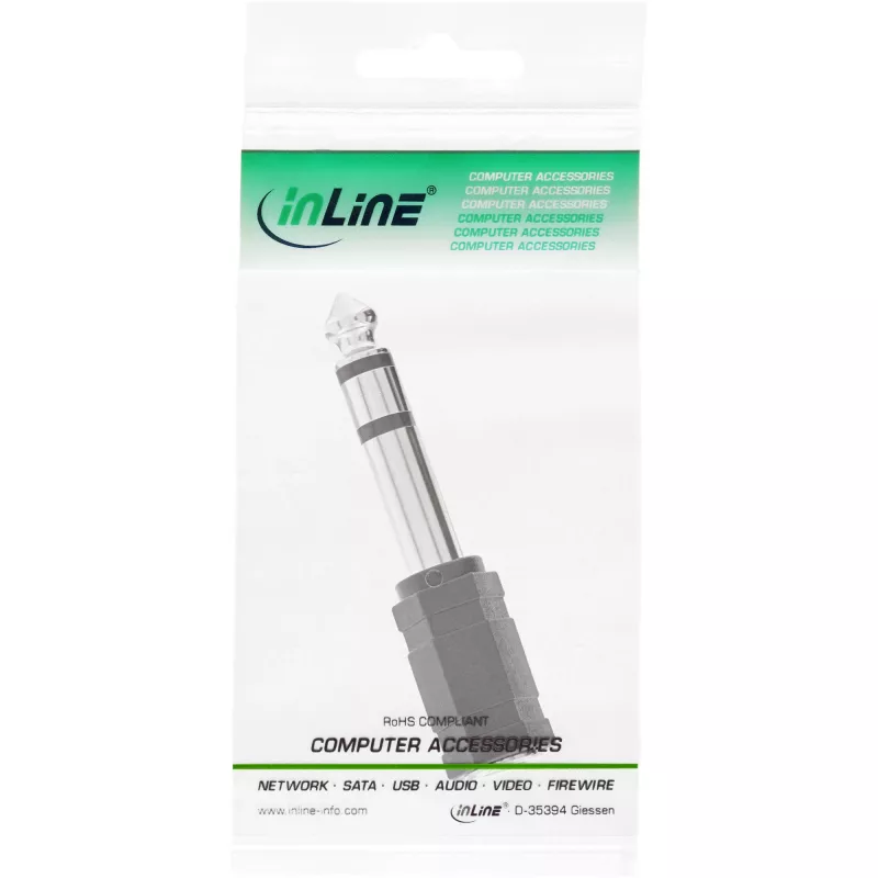 InLine Audio Adapter 6.3mm male / 3.5mm female Stereo, 3.5mm jack female, 3.5mm F, Black