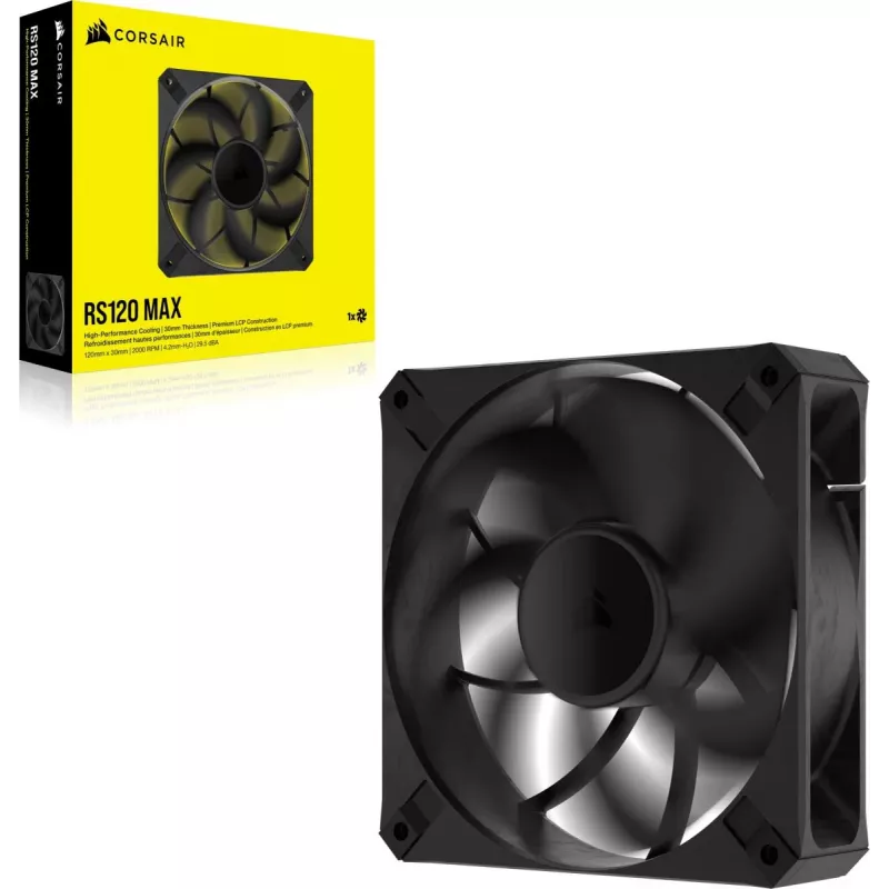 Fan Corsair RS120 MAX 12 cm Black 2000 RPM 4.2 mmH2O