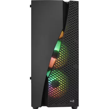 Aerocool WAVEBKV3 ATX PC Case Tempered Glass 4xRGB Fans Black