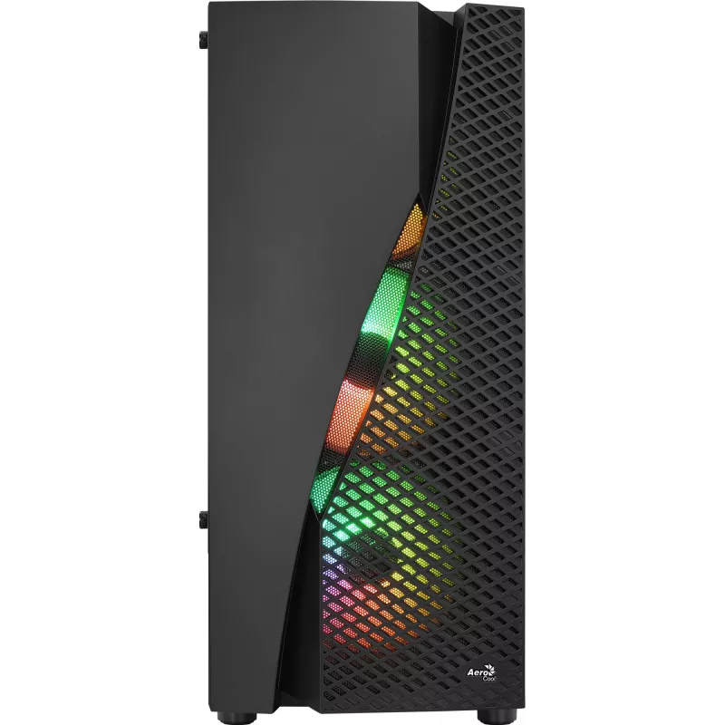 Aerocool WAVEBKV3 ATX PC Case Tempered Glass 4xRGB Fans Black