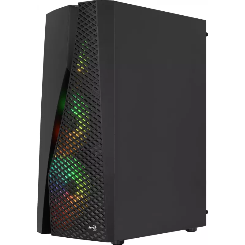 Aerocool WAVEBKV3 ATX PC Case Tempered Glass 4xRGB Fans Black