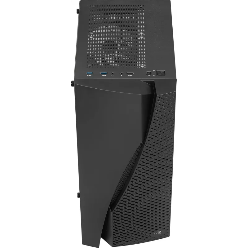 Aerocool WAVEBKV3 ATX PC Case Tempered Glass 4xRGB Fans Black