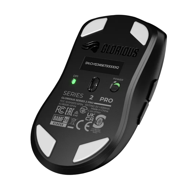 Wireless Gaming Mouse GLORIOUS Series 2 PRO (Right-hand) — 26,000 DPI, RF Wireless + USB‑C, 4K/8K Hz, 6 buttons, Black