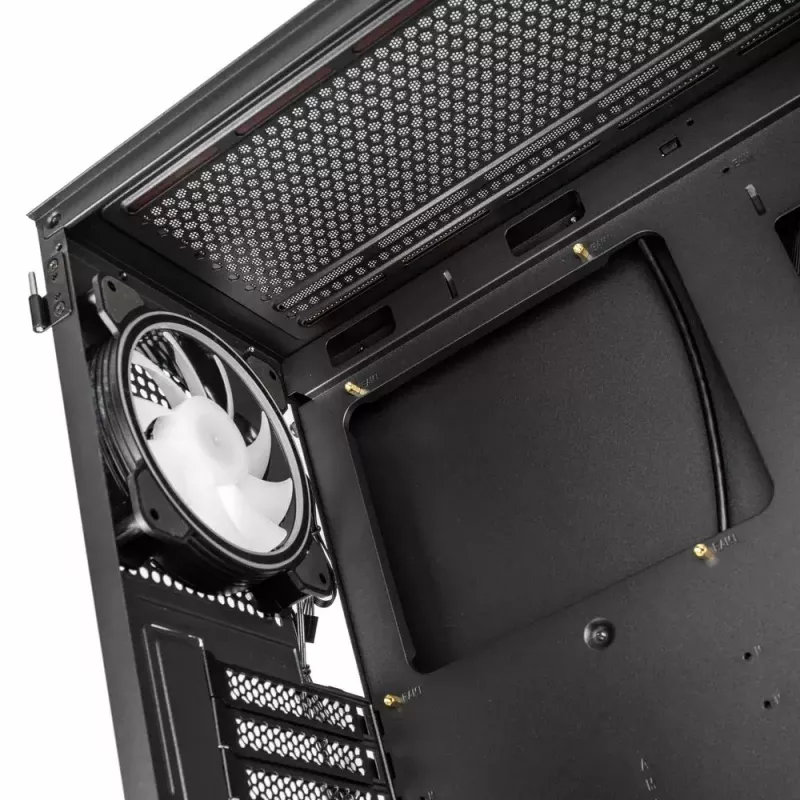 PC Case Kolink Inspire K12 ARGB Midi Tower — Black with Transparent Side, Supports ATX/Micro ATX/ITX, 2x3.5 inch + 2x2.5 inch Bays
