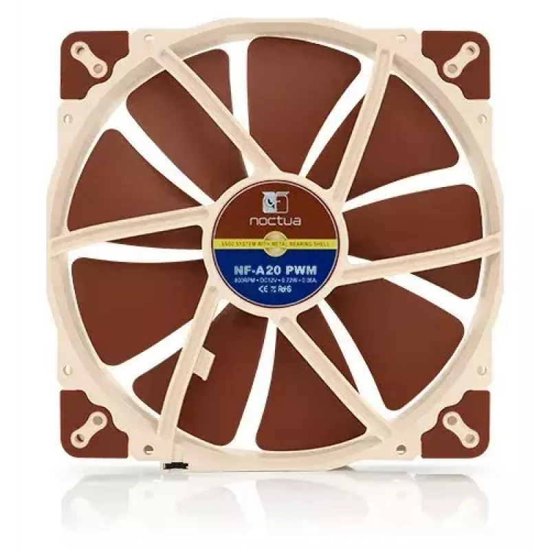 Computer case fan Noctua NF-A20 PWM 200 mm, 4-pin PWM, 350–800 RPM, 146.9 m³/h, SSO bearing