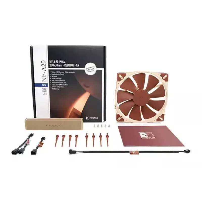Computer case fan Noctua NF-A20 PWM 200 mm, 4-pin PWM, 350–800 RPM, 146.9 m³/h, SSO bearing