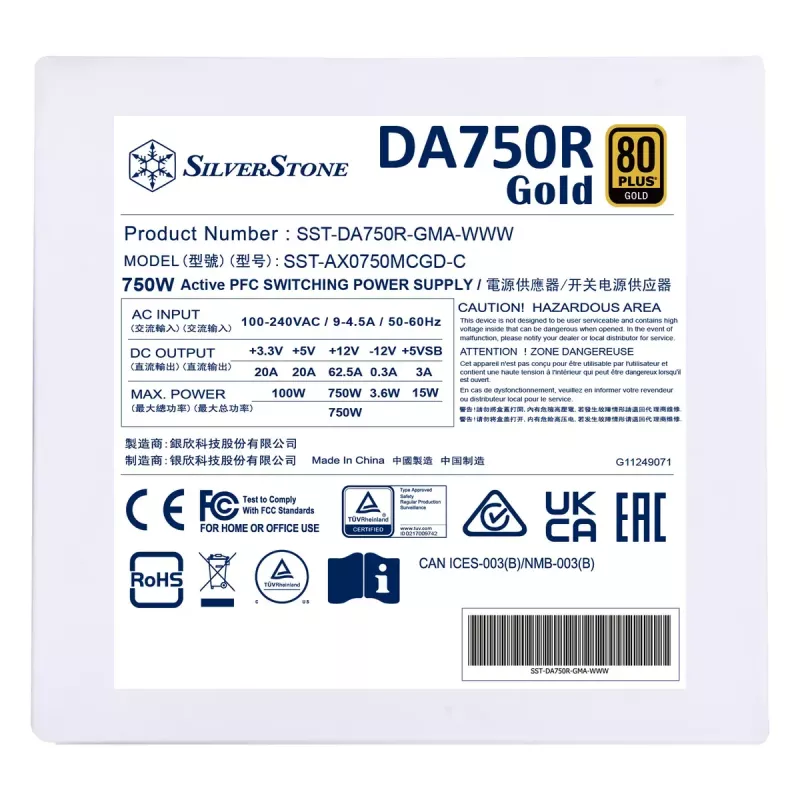 Power Supply Unit Silverstone DA750R Gold 750 W