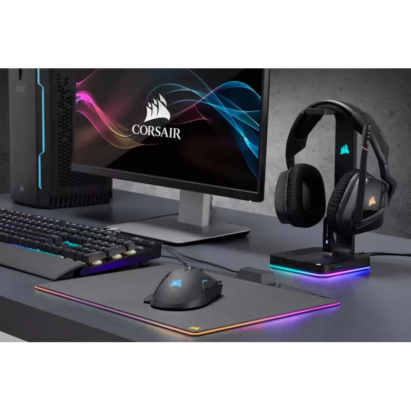 CORSAIR Headset - St100 RGB Premium - With Stand 7.1 Surround - Customizable RGB Lighting