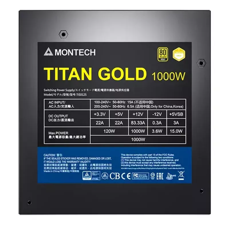 Power Supply Unit Montech TITAN GOLD 1000W
