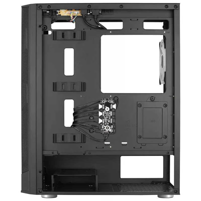Aerocool PRISMBKV3 PC Case ATX Black 4 Fans ARGB Front Side Side Tempered Glass