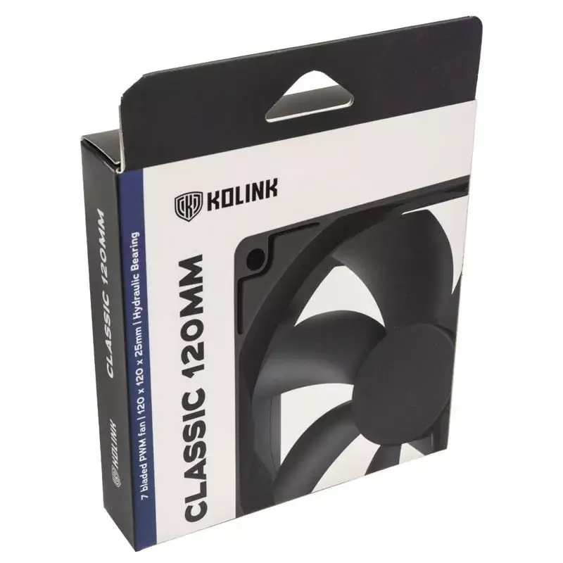 Computer Case Fan Kolink Classic HDB 120 mm, 1500 RPM, 52.15 CFM, Black