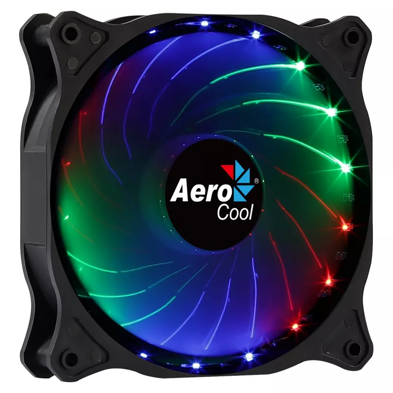 AEROCOOL COSMO12FRGB 120mm computer case fan, 1000 RPM, 15 LEDs RGB, Molex connector, 3.72 W, black