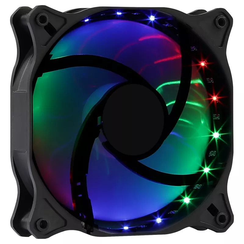 AEROCOOL COSMO12FRGB 120mm computer case fan, 1000 RPM, 15 LEDs RGB, Molex connector, 3.72 W, black