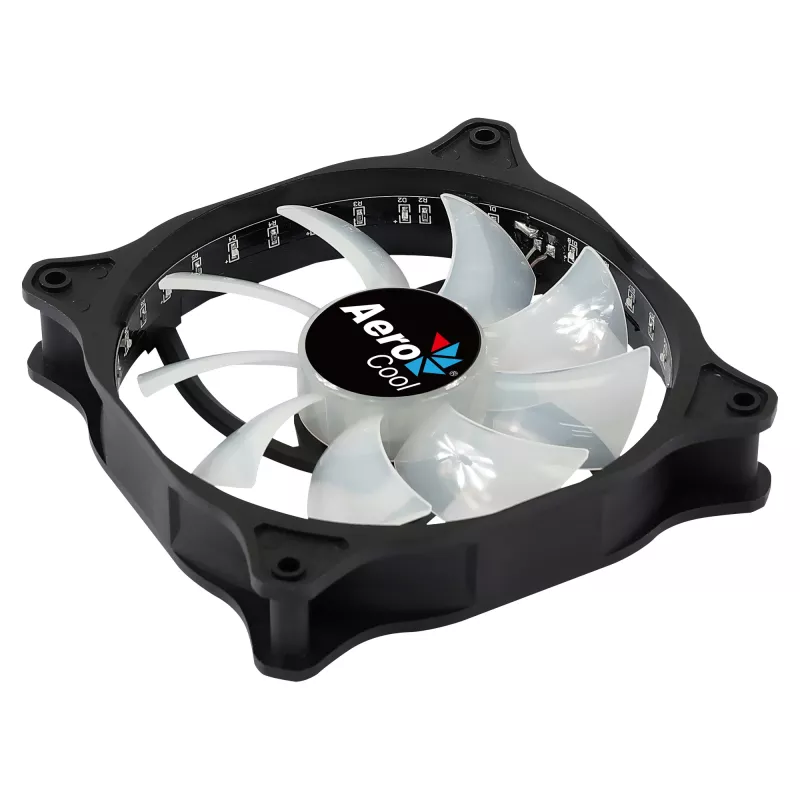 AEROCOOL COSMO12FRGB 120mm computer case fan, 1000 RPM, 15 LEDs RGB, Molex connector, 3.72 W, black