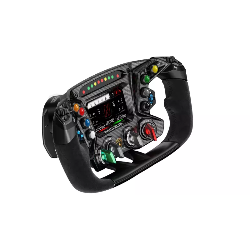 Moza Racing Essenza SCV12 Steering Wheel, Racing wheel, Black, Aluminium, Carbon fibre, 164 cm, 164 cm, 310 mm