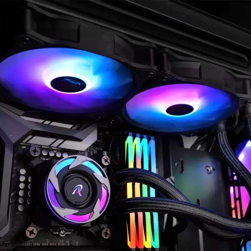 RAIJINTEK EOS 12 RBW ADD 120 mm Hydraulic Bearing PWM Fan, 800–1800 RPM, 2 pcs, Black/White