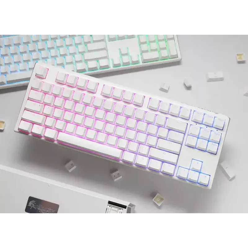 Ducky One 3 Classic Pure White TKL Gaming Keyboard RGB LED MX-Clear