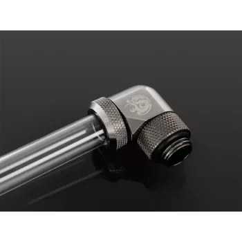 Bitspower BP-BSE90RML brass 90° rotary fitting for liquid PC cooling, G1/4 thread, black