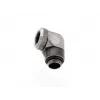 Bitspower BP-BSE90RML brass 90° rotary fitting for liquid PC cooling, G1/4 thread, black