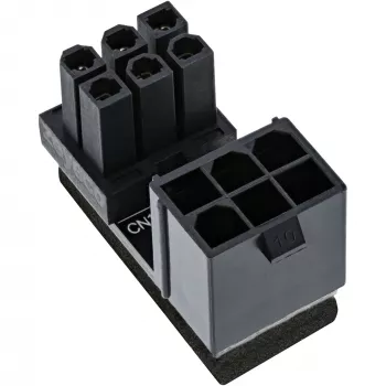 InLine Internal power adapter 180° ATX 6pin male female reverse Black 26636F
