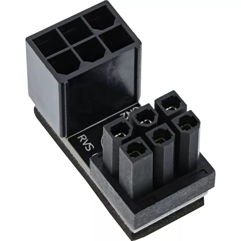 InLine Internal power adapter 180° ATX 6pin male female reverse Black 26636F