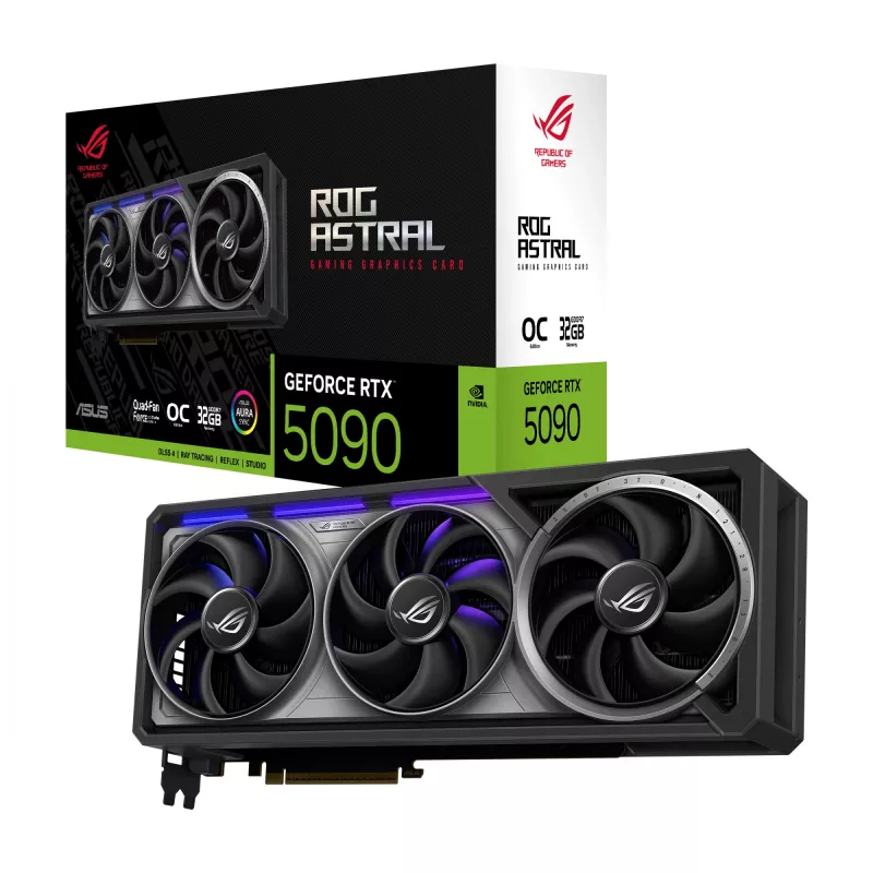 Graphics card ASUS GeForce RTX 5090 — 32 GB GDDR7, 512-bit, PCIe 5.0, 4 fans, 357.6×149.3×76 mm