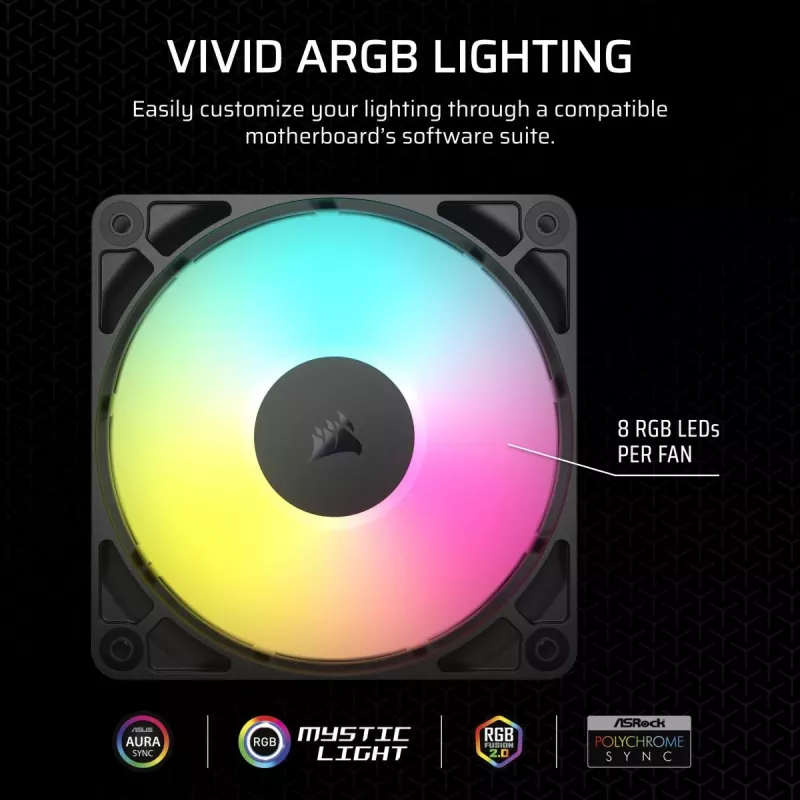 CORSAIR ArGB Fan - Rs ArGB Series 120 120mm Triple Pack