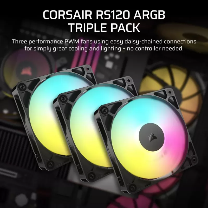 CORSAIR ArGB Fan - Rs ArGB Series 120 120mm Triple Pack
