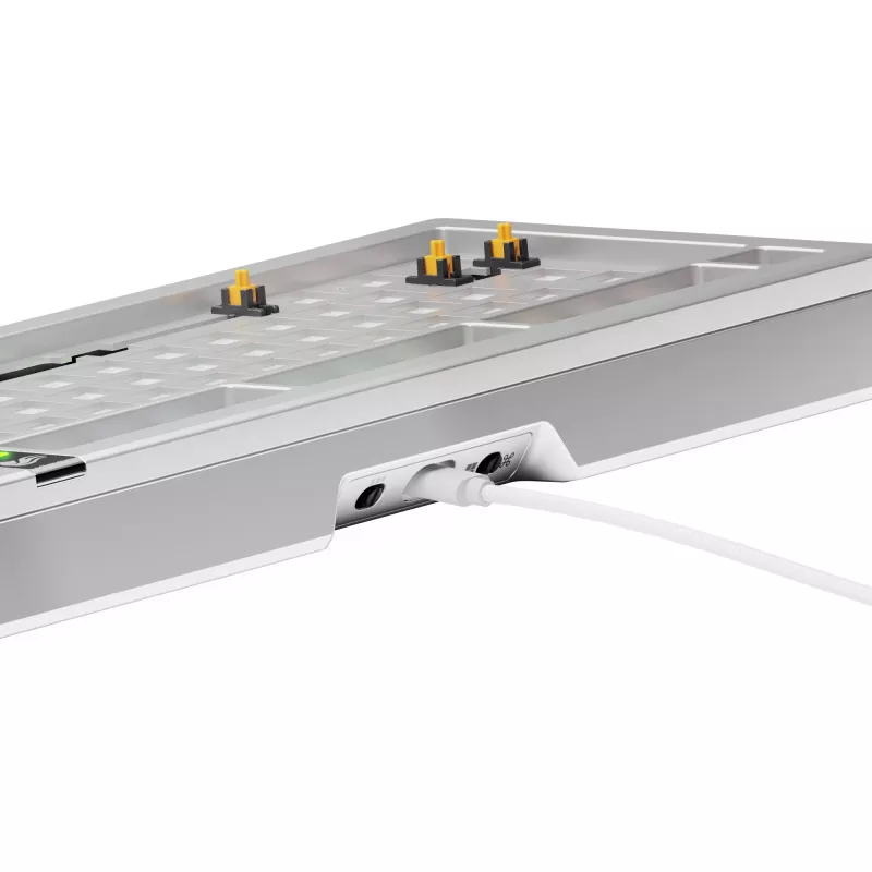 Glorious Gaming GMMK 3 PRO 75% Barebones Wired Silver - US, 75%, Wired, USB, RGB LED, Silver