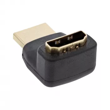 InLine HDMI adaptor, male/female, angled up, golden contacts, 4K2K