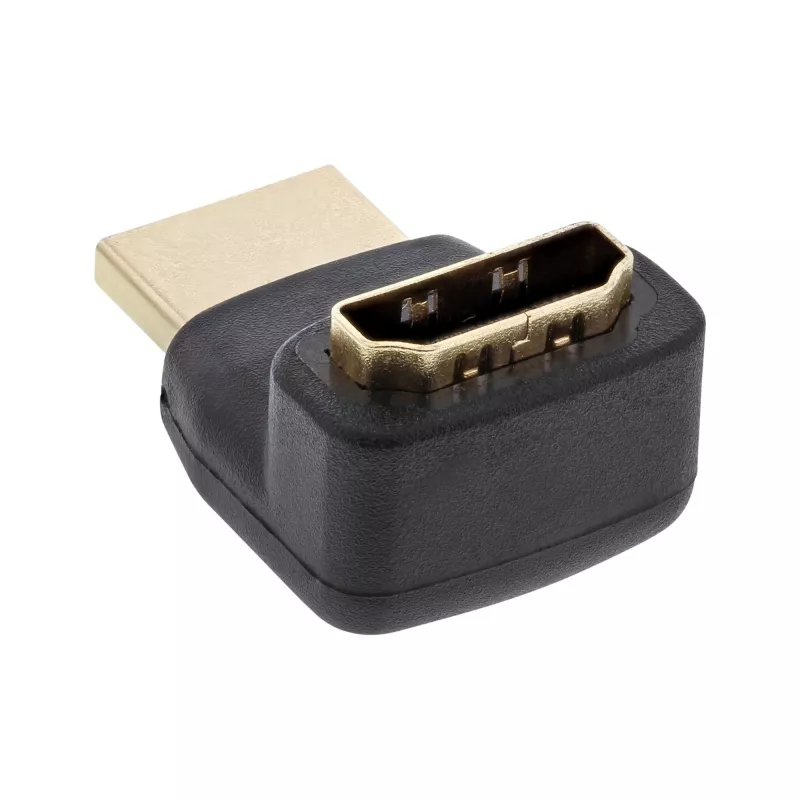 InLine HDMI adaptor, male/female, angled up, golden contacts, 4K2K